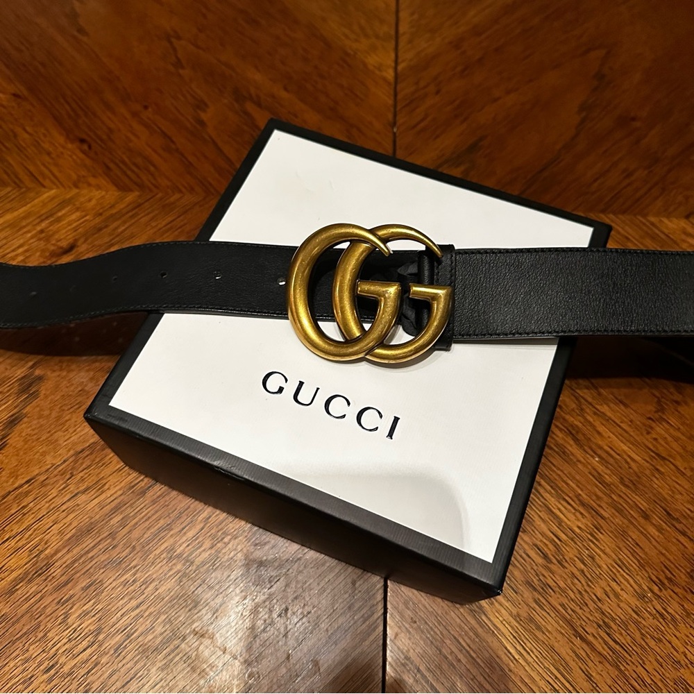 Gucci Marmont Belt with double GG Buckle